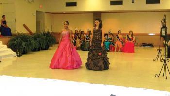 Junior Miss contestants line up for the judges.