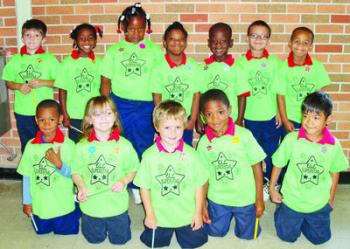 The Early Learning Center's Shining Stars for the month of April<!--break--> are (front row from left) Darius Carmouche, Ashley Trahan, Trey Dugan, Dwayne Jackson and Joey Somsanith. Back row Nyles Thibodeaux, Aaliyah Andrus, Tiara Thornton, Christen James, Quaterius Jacob, Brayton Schexnayder and Andrew Savoy.