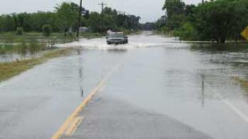 Flooding inside Ville Platte is believed to be affected by flooding and poor drainage outside the city, such as this area of Highway 167 a few miles east of Ville Platte last May after eight inches of rain fell in the area.
